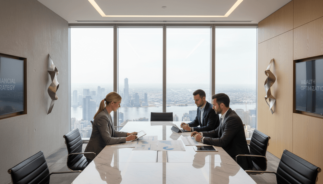 Two professionals reviewing financial documents together in a modern Johannesburg boardroom