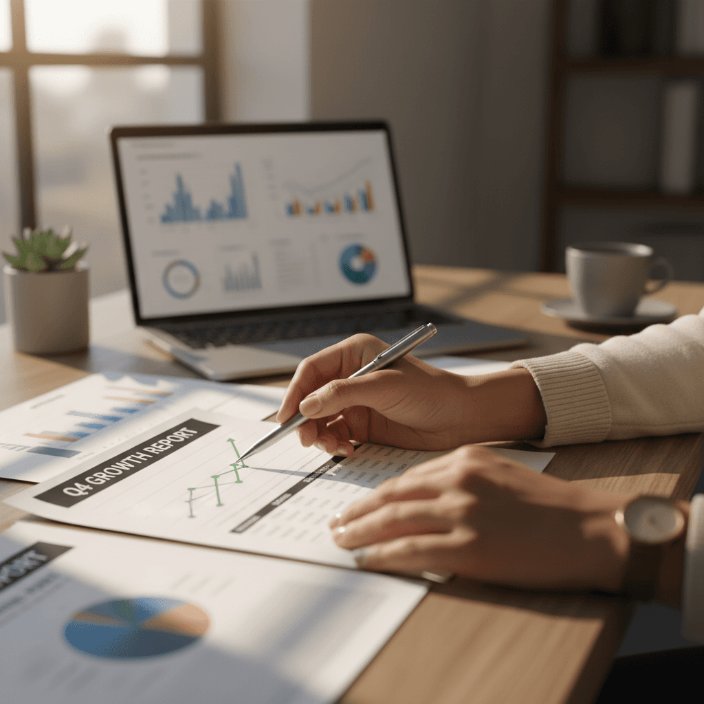 CFO advisor reviewing a financial forecast with a business owner