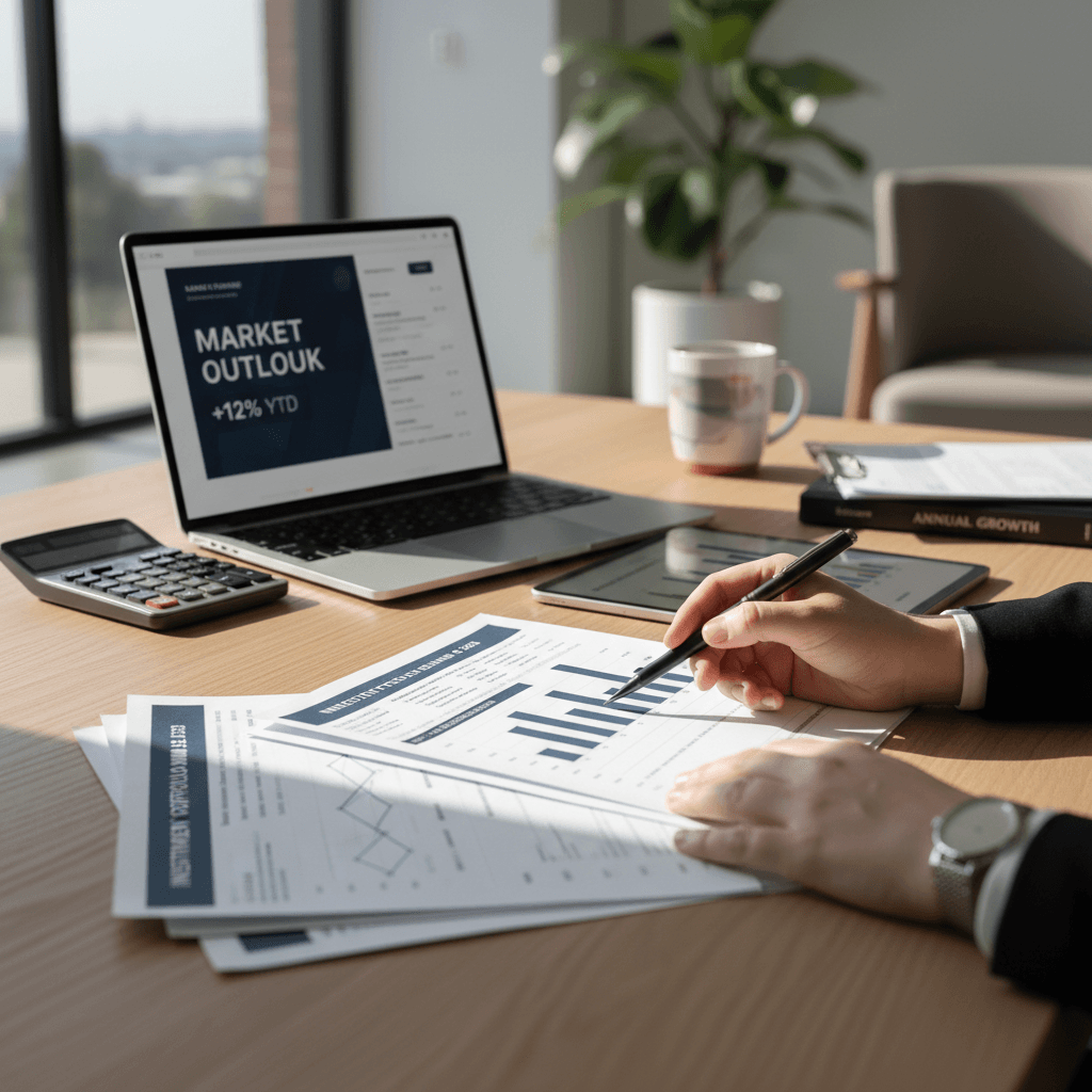 Financial advisor and a business owner reviewing financial reports together at a meeting table