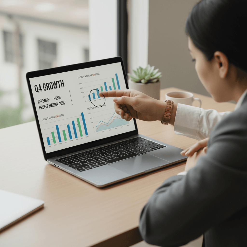 Business owner and financial advisor reviewing cash flow reports together